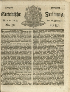 Königlich privilegirte Stettinische Zeitung. 1787 No. 57 + Beylage