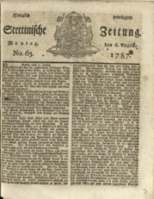 K&ouml;niglich privilegirte Stettinische Zeitung. 1787 No. 63