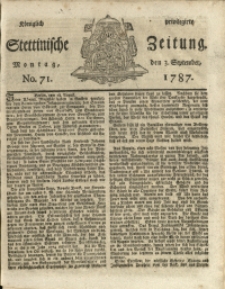 Königlich privilegirte Stettinische Zeitung. 1787 No. 71 + Beylage