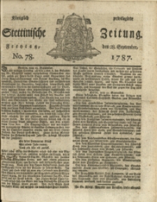 Königlich privilegirte Stettinische Zeitung. 1787 No. 78 + Beylage
