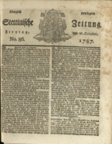 Königlich privilegirte Stettinische Zeitung. 1787 No. 86 + Beylage