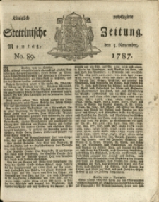 Königlich privilegirte Stettinische Zeitung. 1787 No. 89