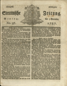 Königlich privilegirte Stettinische Zeitung. 1787 No. 97 + Beylage