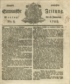 Königlich privilegirte Stettinische Zeitung. 1788 No. 8 + Beylage