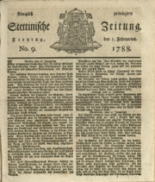 Königlich privilegirte Stettinische Zeitung. 1788 No. 9 + Beylage