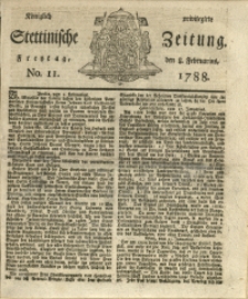 Königlich privilegirte Stettinische Zeitung. 1788 No. 11 + Beylage