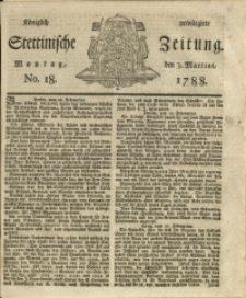 Königlich privilegirte Stettinische Zeitung. 1788 No. 18 + Beylage