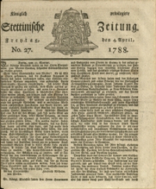 Königlich privilegirte Stettinische Zeitung. 1788 No. 27 + Beylage