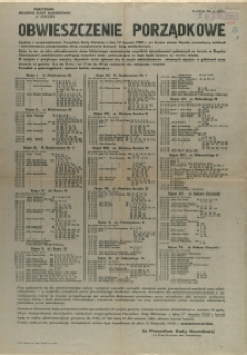 [Afisz] Obwieszczenie porządkowe : [obowiązek meldunkowy]