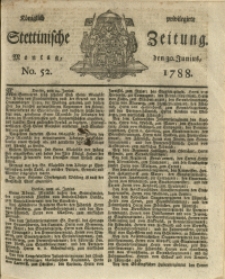 Königlich privilegirte Stettinische Zeitung. 1788 No. 52 + Beylage