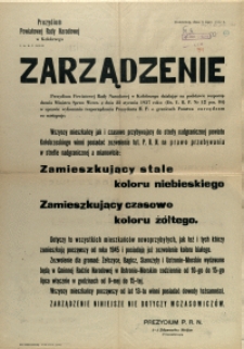 [Afisz] Zarządzenie : [prawo przebywania w strefie nadgranicznej]