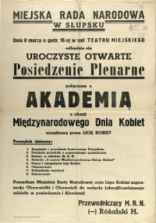 [Afisz] Uroczyste Otwarte Posiedzenie Plenarne