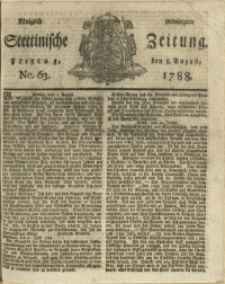 Königlich privilegirte Stettinische Zeitung. 1788 No. 63 + Beylage