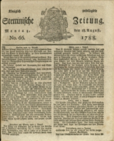 Königlich privilegirte Stettinische Zeitung. 1788 No. 66 + Beylage