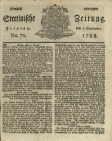Königlich privilegirte Stettinische Zeitung. 1788 No. 71 + Beylage