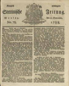 Königlich privilegirte Stettinische Zeitung. 1788 No. 78 + Beylage