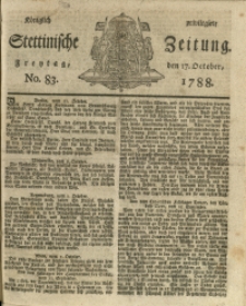 Königlich privilegirte Stettinische Zeitung. 1788 No. 83 + Beylage