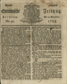 Königlich privilegirte Stettinische Zeitung. 1788 No. 91