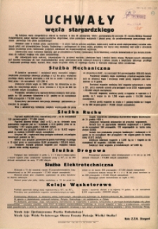 [Afisz. Inc.:] Uchwały węzła stargardzkiego