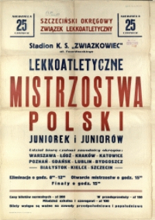 [Afisz] Lekkoatletyczne Mistrzostwa Polski Juniorek i Juniorów