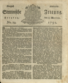 Königlich privilegirte Stettinische Zeitung. 1792 No. 24