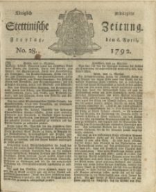 Königlich privilegirte Stettinische Zeitung. 1792 No. 28 + Beylage