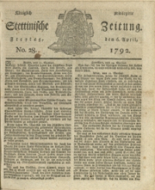 Königlich privilegirte Stettinische Zeitung. 1792 No. 28 + Beylage