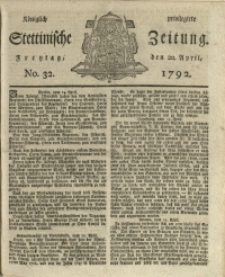 Königlich privilegirte Stettinische Zeitung. 1792 No. 32