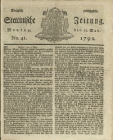K&ouml;niglich privilegirte Stettinische Zeitung. 1792 No. 41