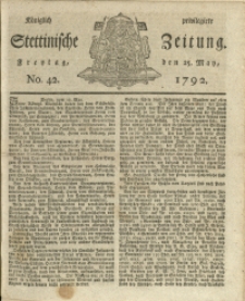 Königlich privilegirte Stettinische Zeitung. 1792 No. 42