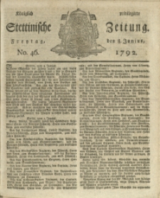 Königlich privilegirte Stettinische Zeitung. 1792 No. 46