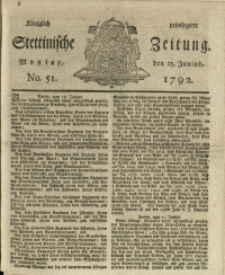 Königlich privilegirte Stettinische Zeitung. 1792 No. 51
