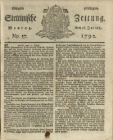 K&ouml;niglich privilegirte Stettinische Zeitung. 1792 No. 57