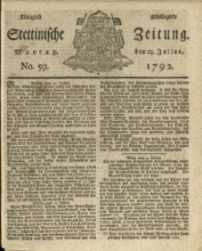 Königlich privilegirte Stettinische Zeitung. 1792 No. 59