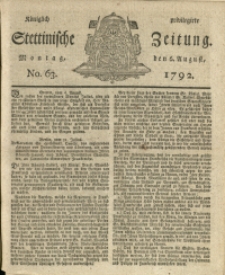 K&ouml;niglich privilegirte Stettinische Zeitung. 1792 No. 63