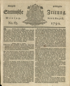 Königlich privilegirte Stettinische Zeitung. 1792 No. 63