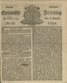 Königlich privilegirte Stettinische Zeitung. 1792 No. 67