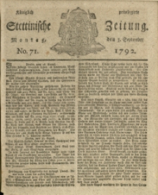 Königlich privilegirte Stettinische Zeitung. 1792 No. 71