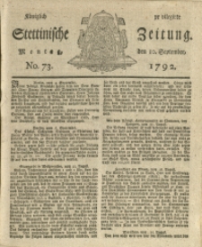 K&ouml;niglich privilegirte Stettinische Zeitung. 1792 No. 73 + Beylage