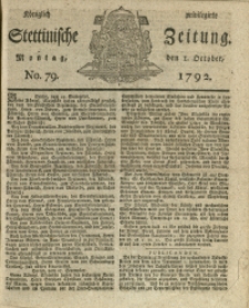 Königlich privilegirte Stettinische Zeitung. 1792 No. 79