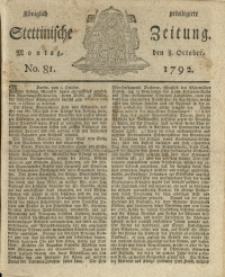 Königlich privilegirte Stettinische Zeitung. 1792 No. 81