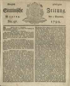 Königlich privilegirte Stettinische Zeitung. 1792 No. 97 + Beylage