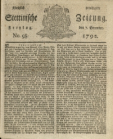 K&ouml;niglich privilegirte Stettinische Zeitung. 1792 No. 98