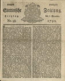 Königlich privilegirte Stettinische Zeitung. 1792 No. 98