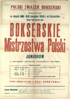 [Afisz] Bokserskie Mistrzostwa Polski Juniorów
