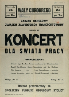 [Afisz] Koncert dla Świata Pracy