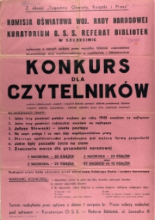 [Afisz] Konkurs dla Czytelnik&oacute;w