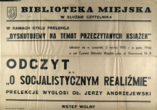 [Afisz. Inc.:] Biblioteka Miejska w Służbie Czytelnika