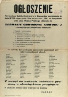 [Afisz] Ogłoszenie : Zebranie Obwodowe Obwodu 2