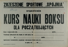 [Afisz] Kurs Nauki Boksu dla Początkujących